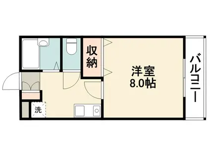 ハウスキャピタルⅠ(1K/1階)の間取り写真