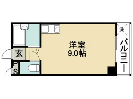 箕面コウメイハイツ(ワンルーム/2階)の間取り写真