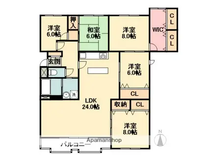 千里中央ガーデンズ(5LDK/1階)の間取り写真