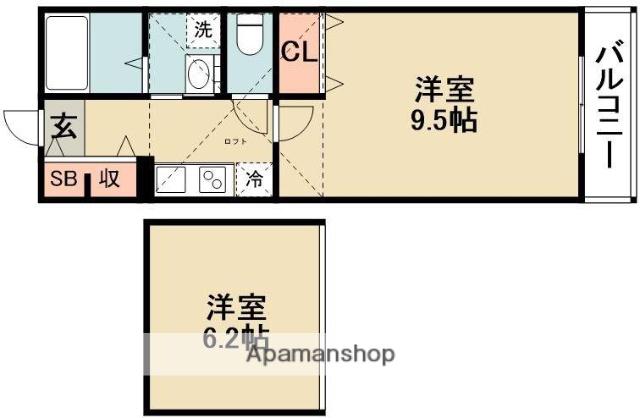 ホンジョージ5(1K/2階)の間取り写真