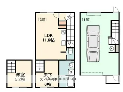 &SPACE茨木 (1LDK/1階)の間取り写真