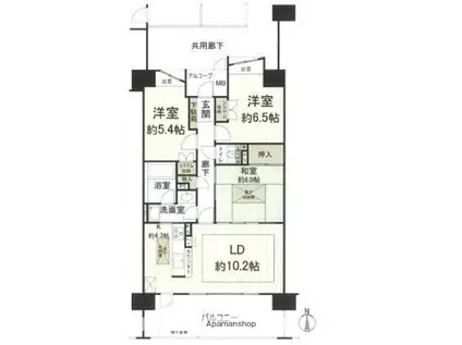 ジオメゾン新千里東町2番館(3LDK/1階)の間取り写真