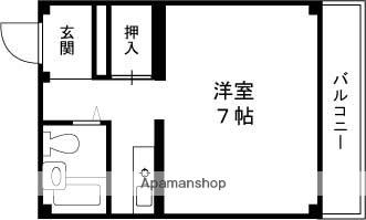 ユンゲハイム小野原(ワンルーム/2階)の間取り写真