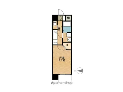 ドゥーエ森ノ宮(1K/13階)の間取り写真