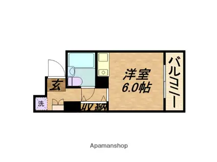 シティビラ新深江(ワンルーム/6階)の間取り写真