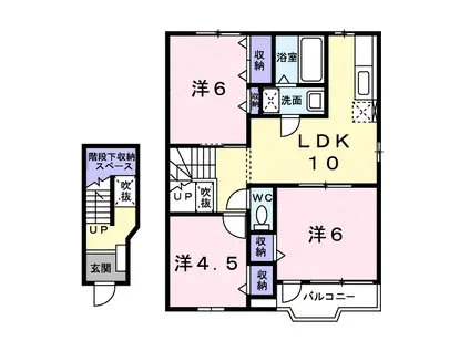 シャンドフルールⅡ(3LDK/2階)の間取り写真