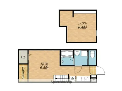 ドリームスクエアⅡ(ワンルーム/1階)の間取り写真