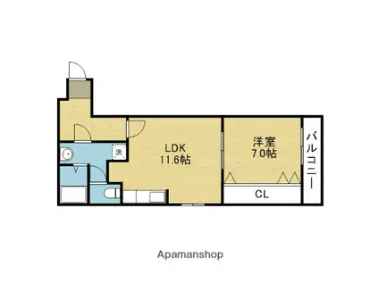 コーポスガハラ(1LDK/3階)の間取り写真