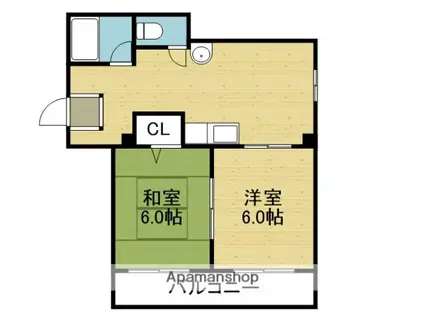 サニーガーデン大今里(2DK/3階)の間取り写真