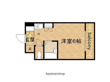 インターナショナル玉造(ワンルーム/3階)の間取り写真