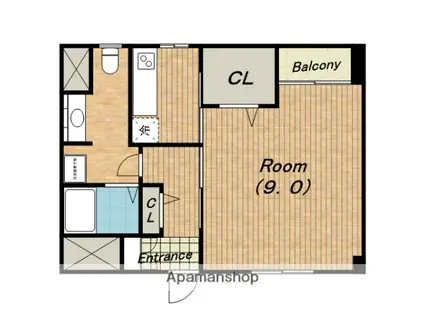 ミキハウス上本町(1K/3階)の間取り写真