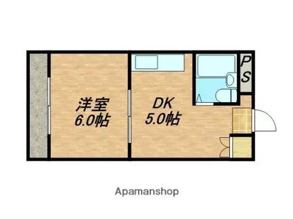 メゾン大今里(1DK/4階)の間取り写真