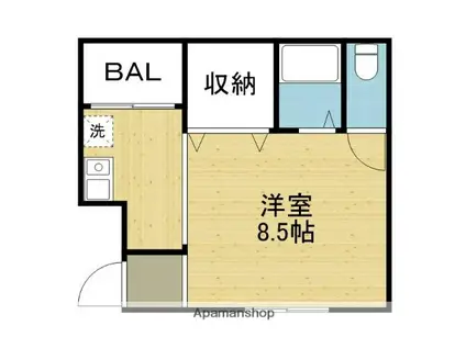 りっこれじでんす(ワンルーム/4階)の間取り写真