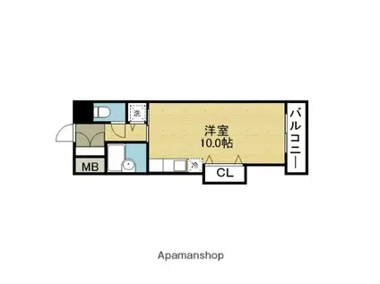 タツミ第六ハイツ新館(ワンルーム/4階)の間取り写真