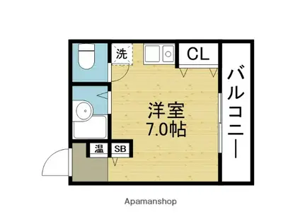 タイムハイツ布施(ワンルーム/5階)の間取り写真
