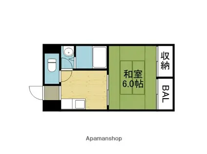 サンパークⅠ(1DK/2階)の間取り写真