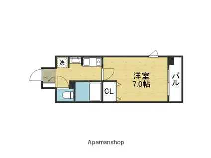 クレアートアドバンス大阪城南(1K/5階)の間取り写真