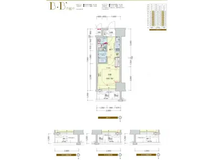 プレサンス堺筋本町フィリア(1K/9階)の間取り写真