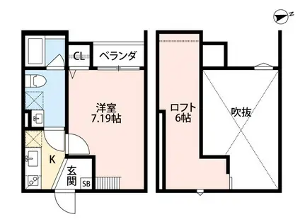 フォレストコート東今里(1K/1階)の間取り写真