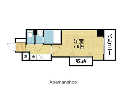 LUXE玉造2(1K/10階)の間取り写真