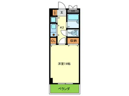 サンモール(1K/12階)の間取り写真