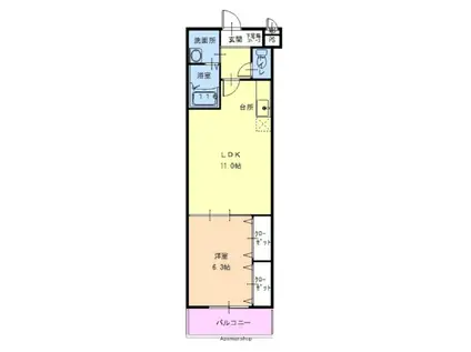 フジパレス寺田町Ⅰ番館(1LDK/2階)の間取り写真