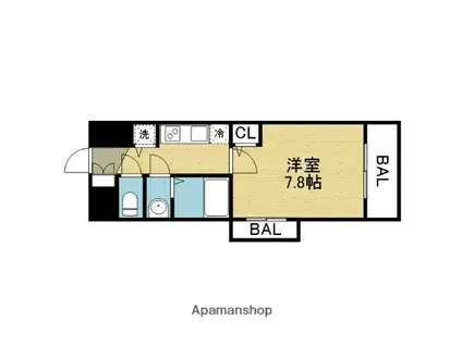 LA DOUCEUR北巽(1K/13階)の間取り写真