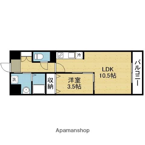 フロンティアエグゼ今里(1LDK/3階)の間取り写真