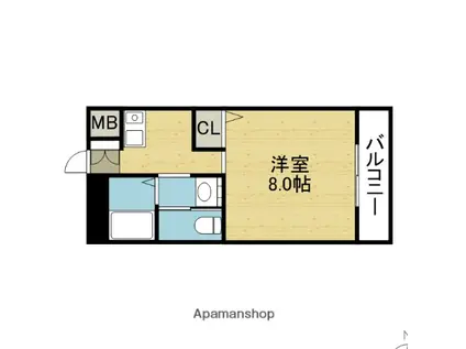 宝ハイツ(1K/5階)の間取り写真