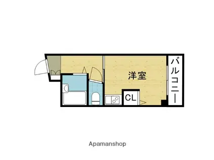 有馬パレス加美(1K/3階)の間取り写真