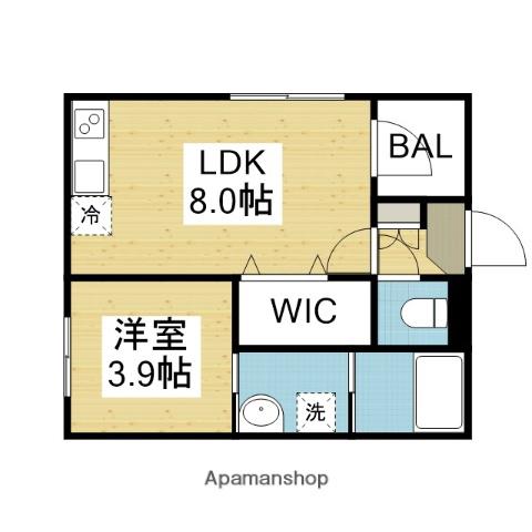 ハーモニーテラス大今里(1LDK/2階)の間取り写真