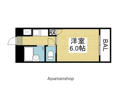 キンキ加美ハイツ(1K/5階)の間取り写真