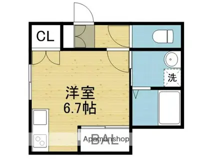 HERBEL FEIN(1K/2階)の間取り写真