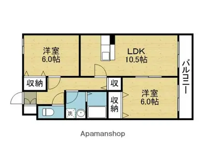 ルミナスコート(2LDK/2階)の間取り写真