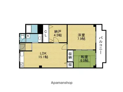 メガロコープ平野2号棟(3LDK/9階)の間取り写真