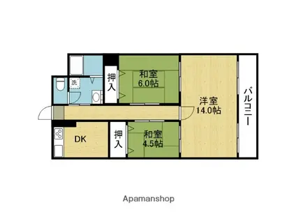 メガロコープ平野2号棟(3DK/4階)の間取り写真