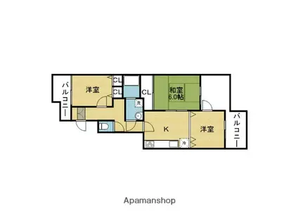 ピカソ平野(3K/7階)の間取り写真