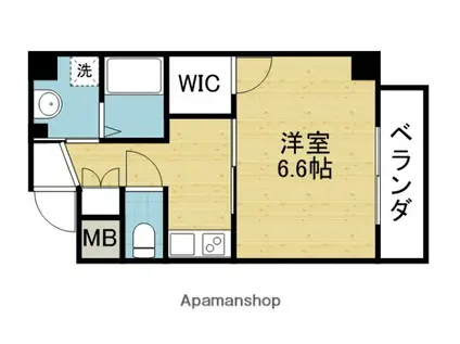 グランエクラ大今里南Ⅱ(1K/7階)の間取り写真