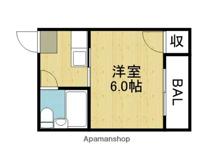 ドゥエール平野(1K/4階)の間取り写真