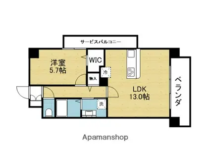 GIOIA SOLE(1LDK/6階)の間取り写真