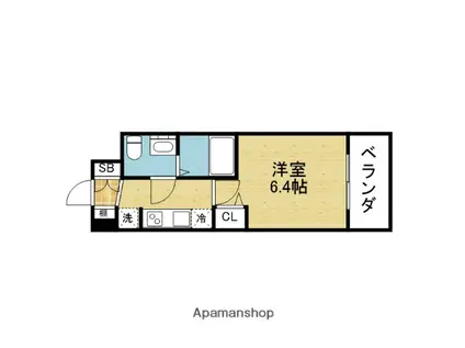 アドバンス大阪イースト(1K/10階)の間取り写真