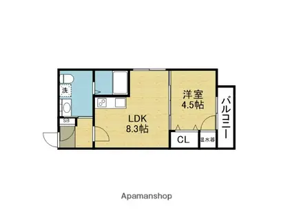 FMAISONLIBLEⅡ(1LDK/3階)の間取り写真