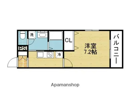 メゾン・ド・ノワ・森之宮(1K/4階)の間取り写真