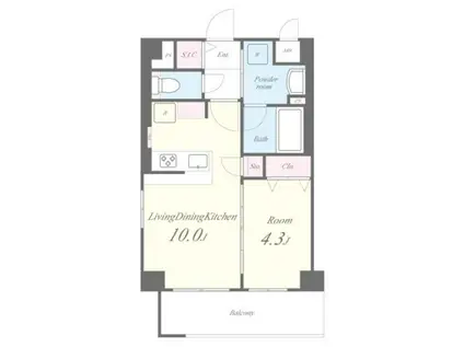 MOOLIO新深江(1LDK/2階)の間取り写真