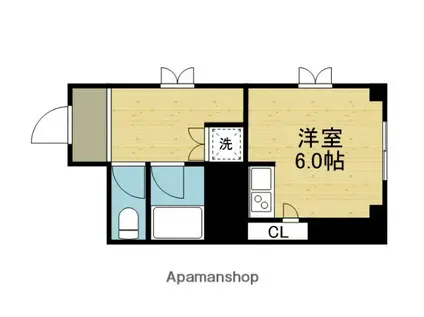 ローズマリービル(1K/2階)の間取り写真