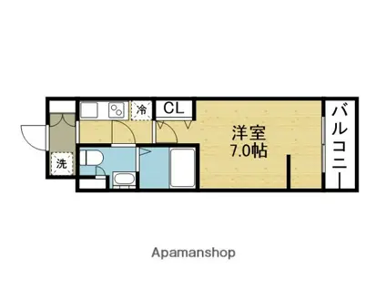 ワールドアイ大阪城イーストアドバンス(1K/15階)の間取り写真