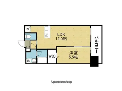 プレジオ森之宮(1LDK/12階)の間取り写真