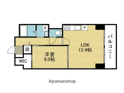 上六第一ダイヤモンドハイム(1LDK/7階)の間取り写真