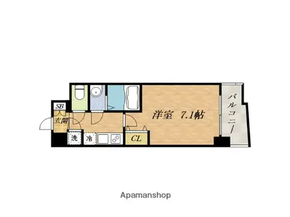 セレニテ京橋クレア(1K/6階)の間取り写真