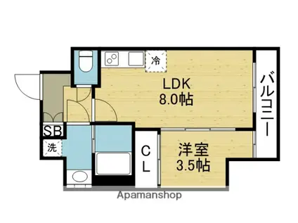 グランパシフィック東今里INNOVATION(1LDK/5階)の間取り写真